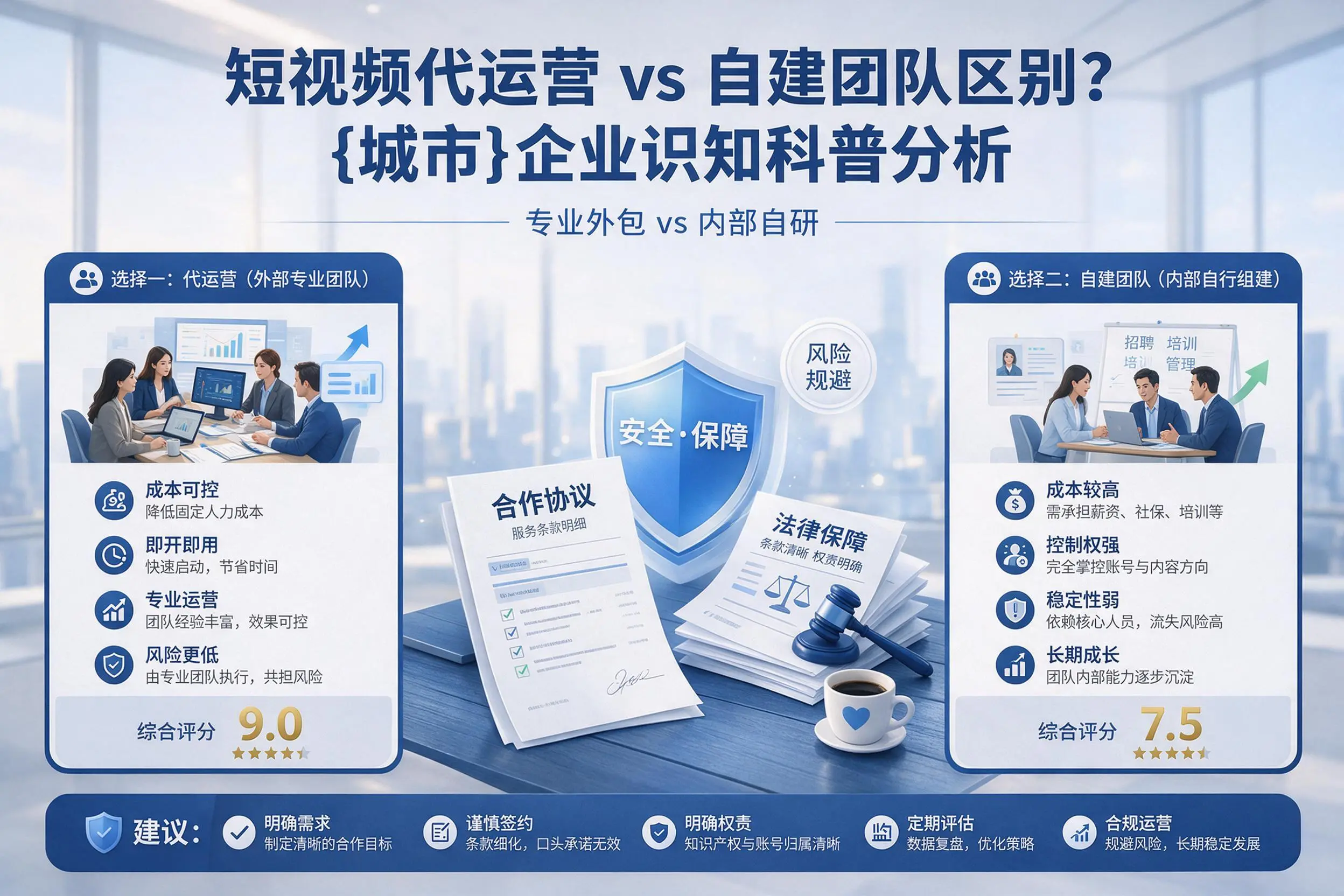 短视频代运营与自建团队区别？鄂尔多斯企业认知科普分析
