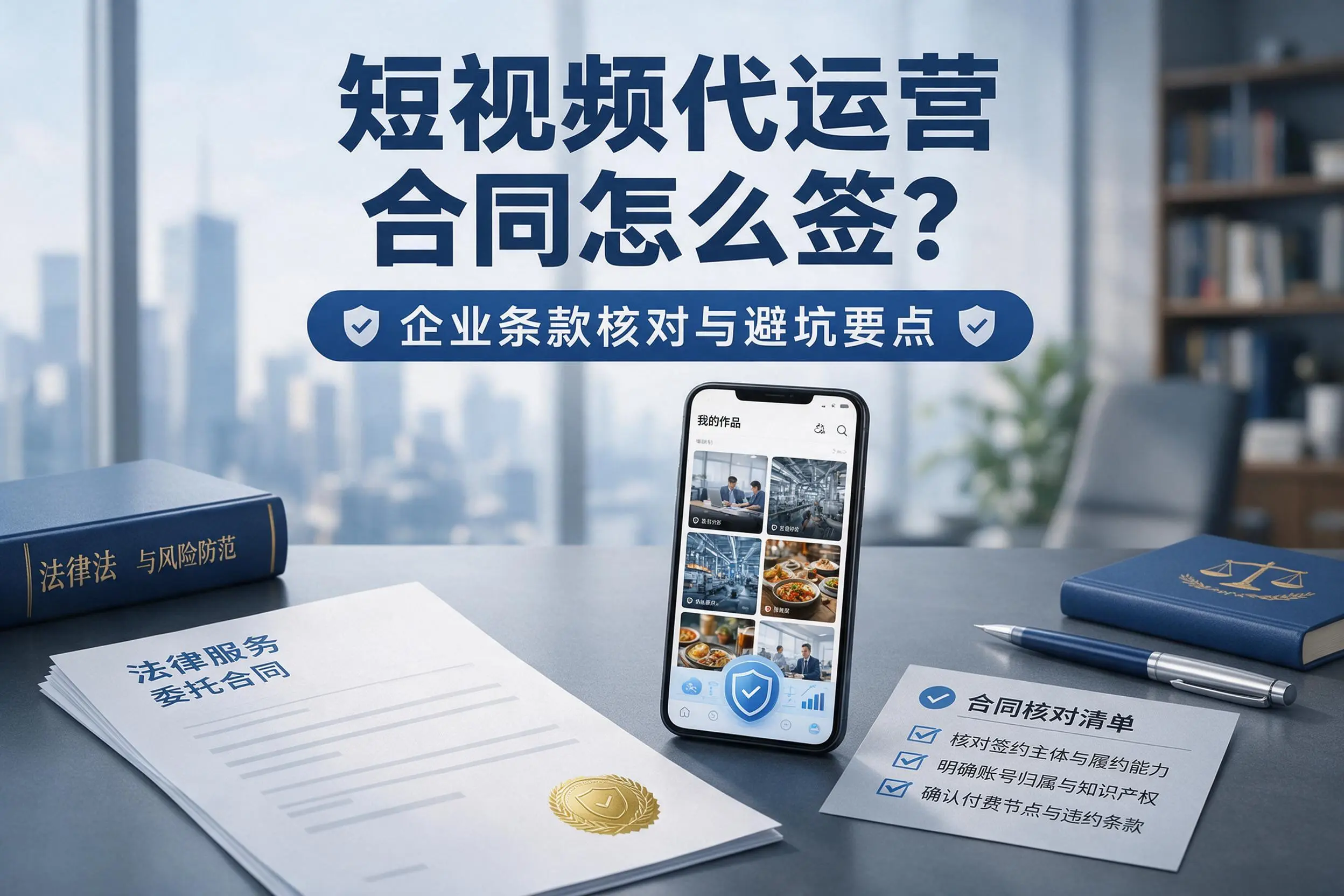 短视频代运营合同怎么签？鄂尔多斯企业条款核对与避坑要点