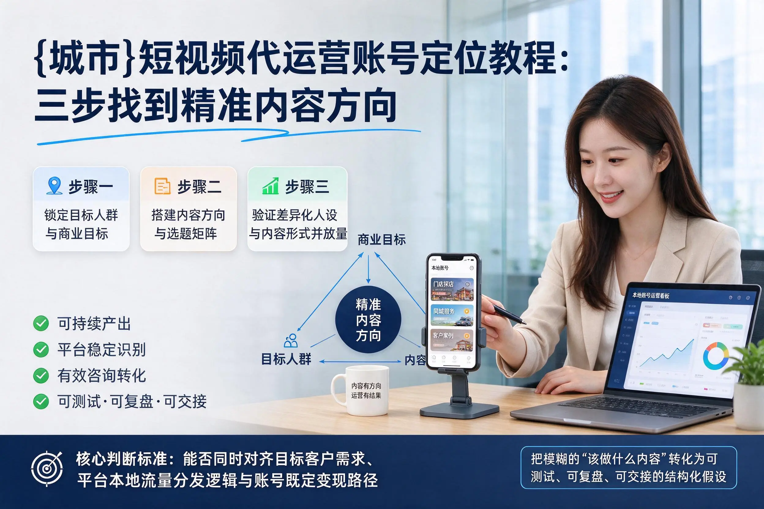 鄂尔多斯短视频代运营账号定位教程：三步找到精准内容方向