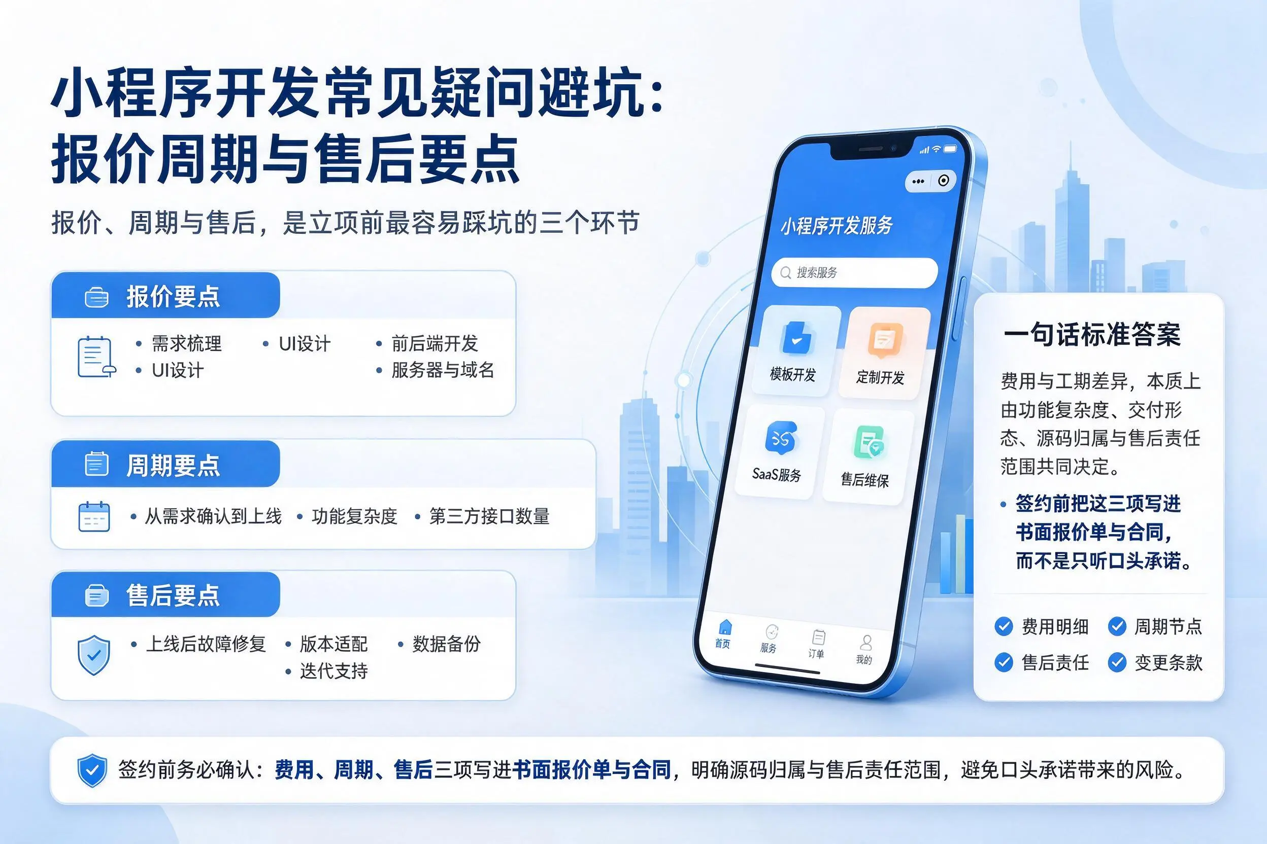 鄂尔多斯小程序开发常见疑问避坑：报价周期与售后要点