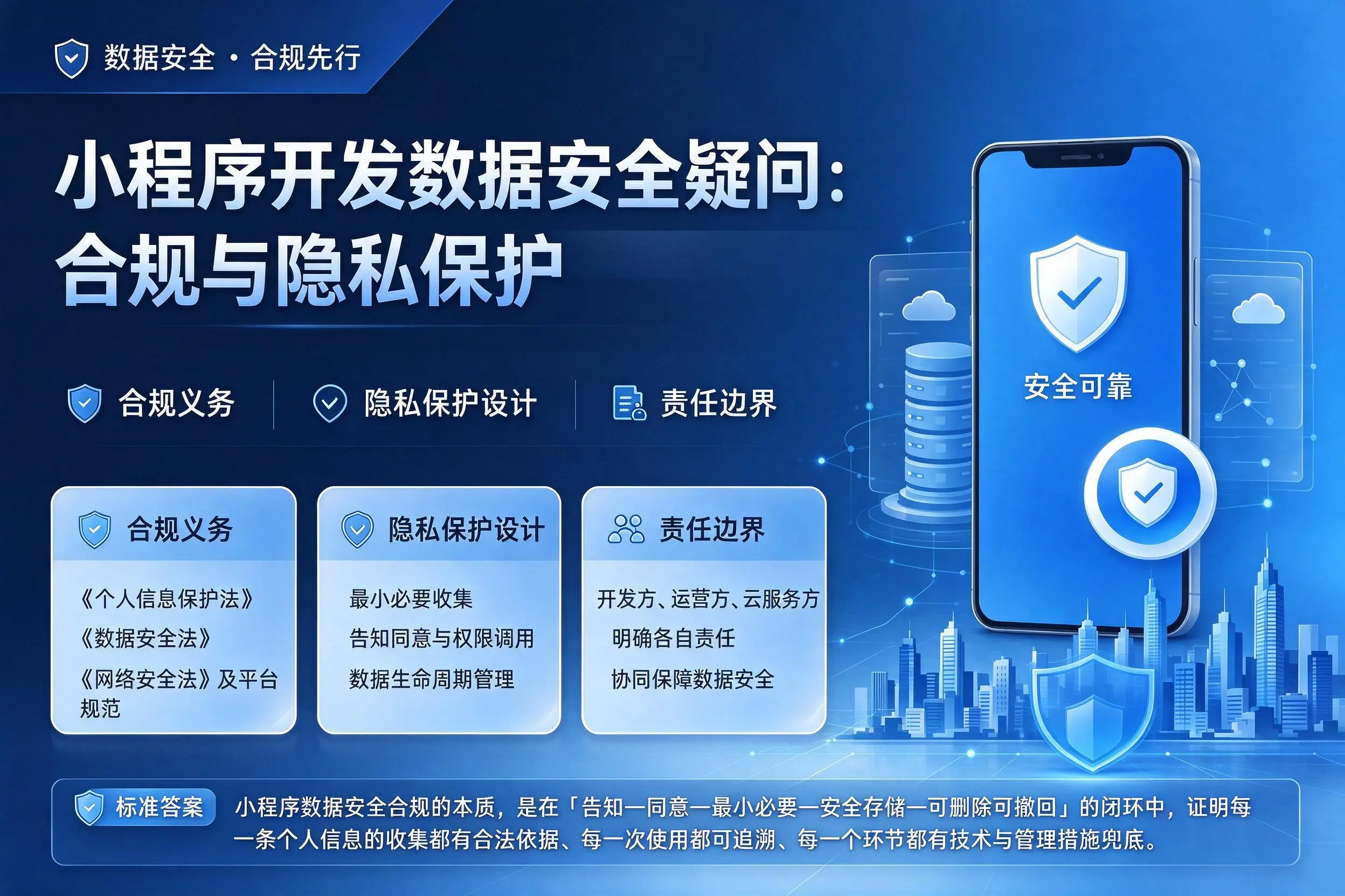 鄂尔多斯小程序开发数据安全疑问:合规与隐私保护