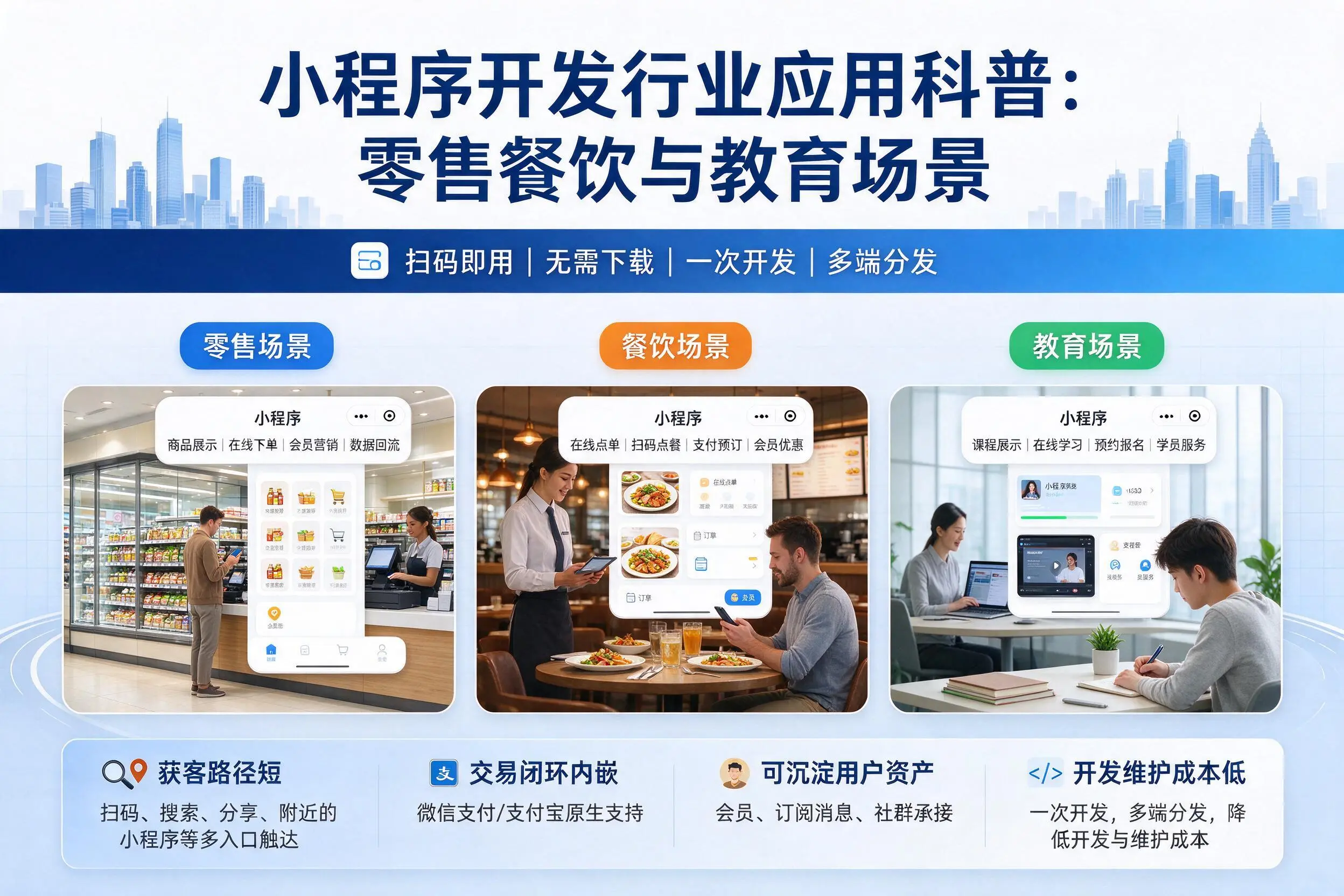 鄂尔多斯小程序开发行业应用科普：零售餐饮与教育场景
