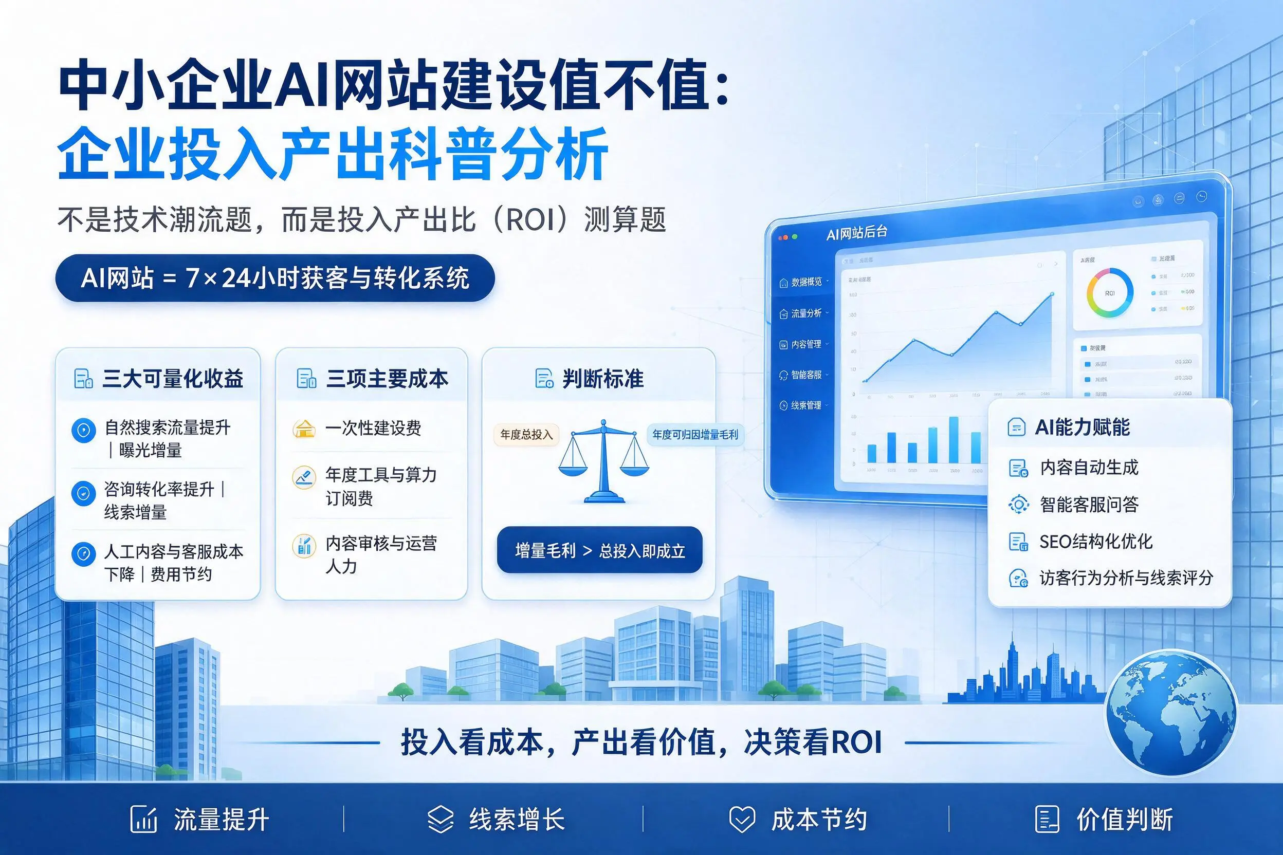 中小企业AI网站建设值不值：鄂尔多斯企业投入产出科普分析
