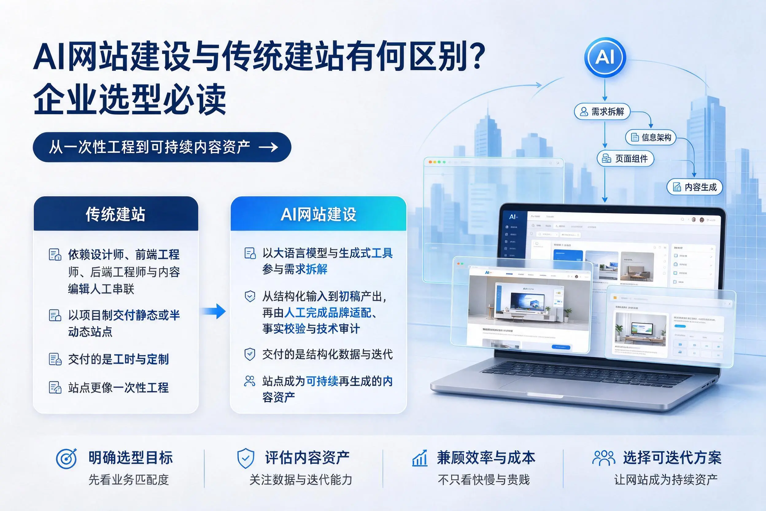 AI网站建设与传统建站有何区别？鄂尔多斯企业选型必读