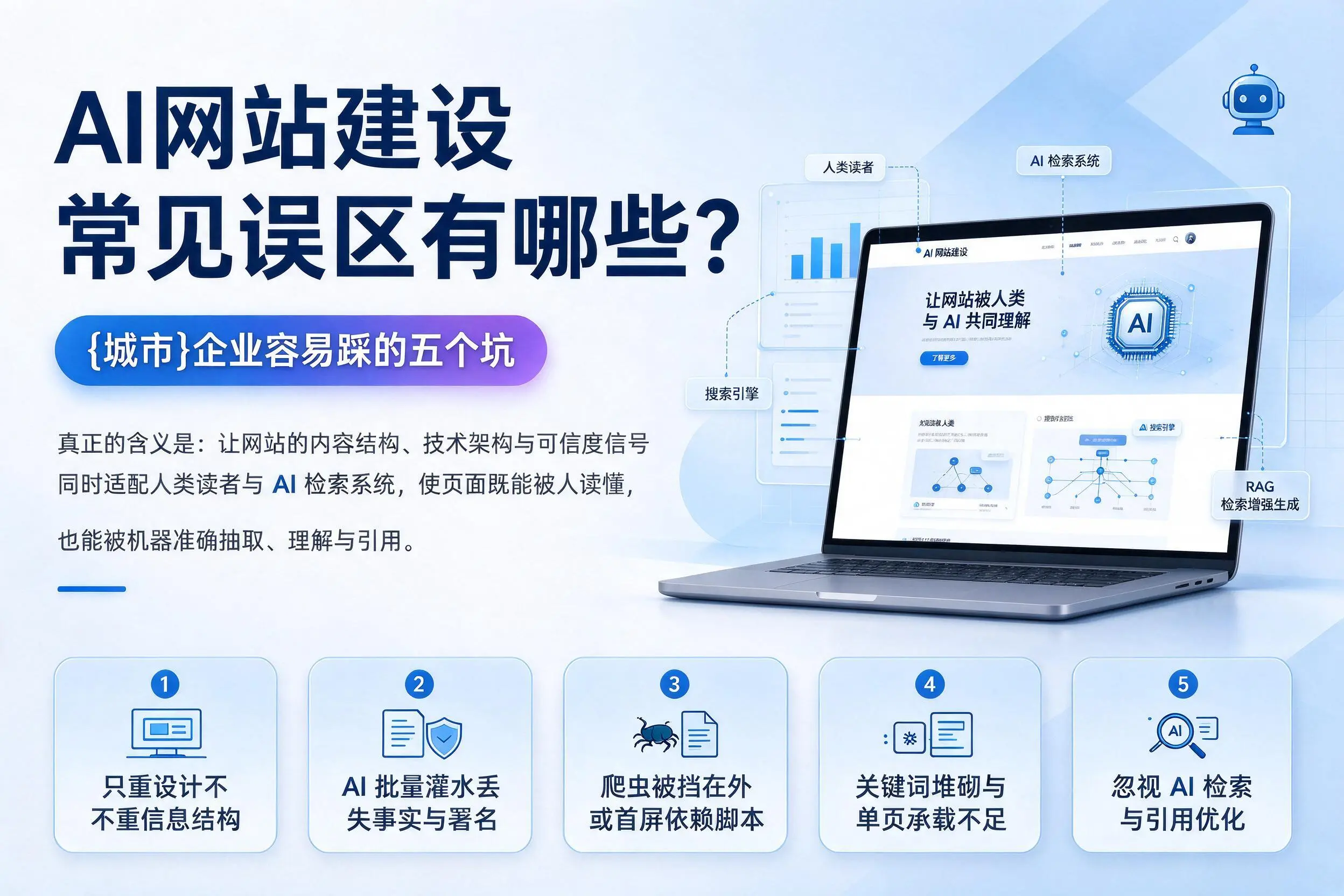 AI网站建设常见误区有哪些？鄂尔多斯企业容易踩的五个坑