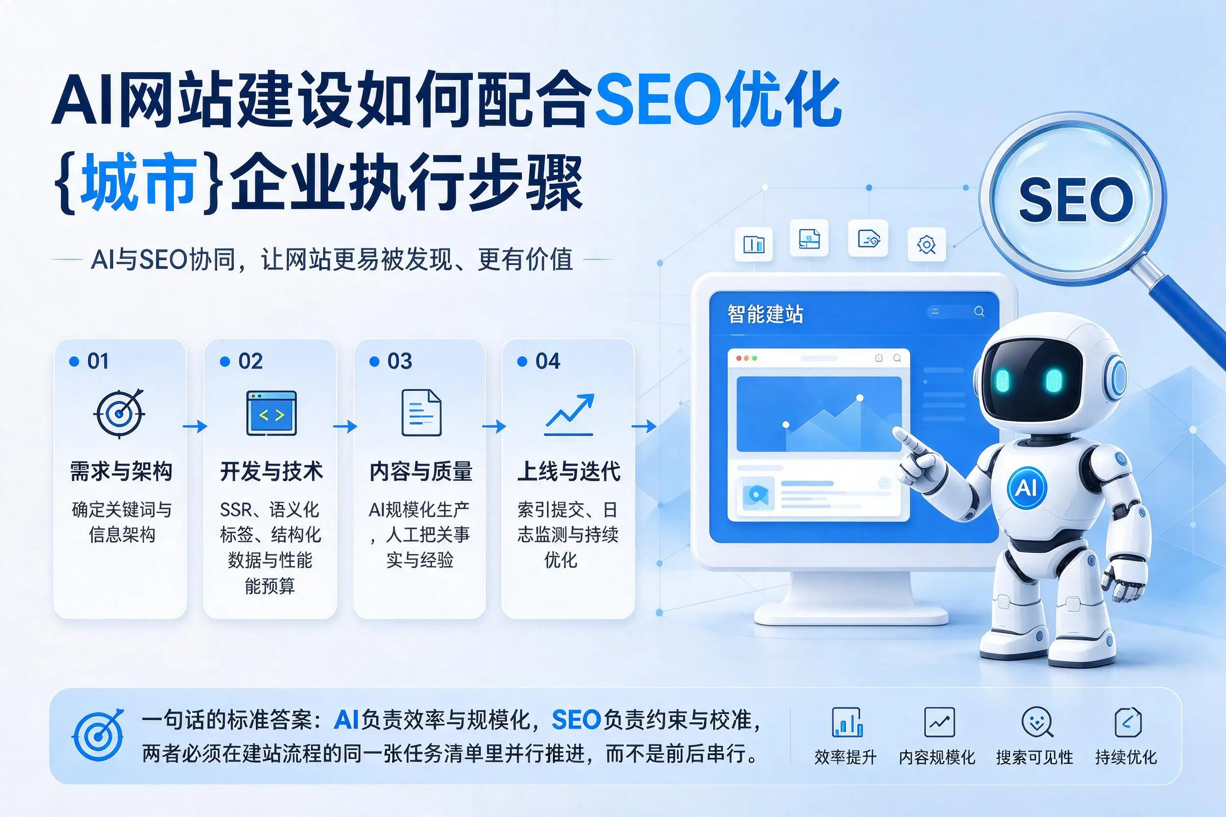 AI网站建设如何配合SEO优化，鄂尔多斯企业执行步骤