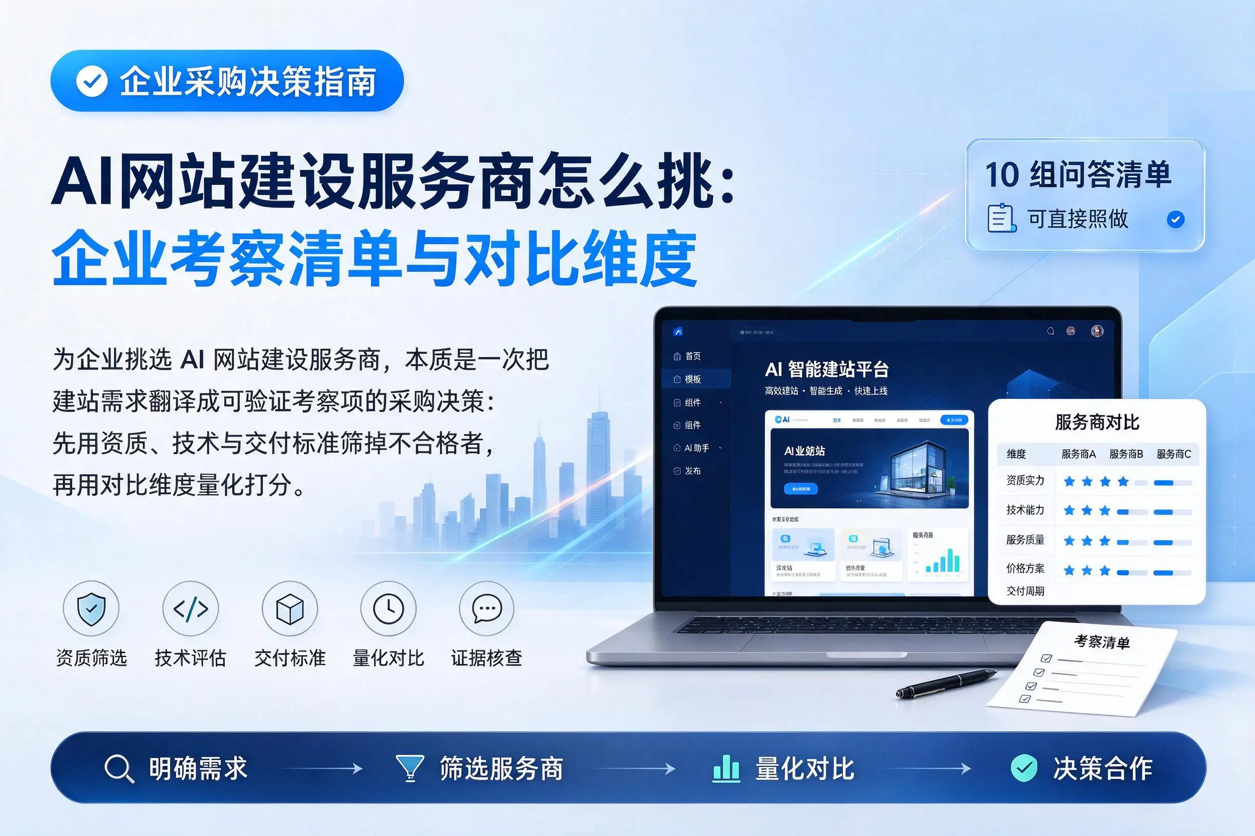 AI网站建设服务商怎么挑:鄂尔多斯企业考察清单与对比维度