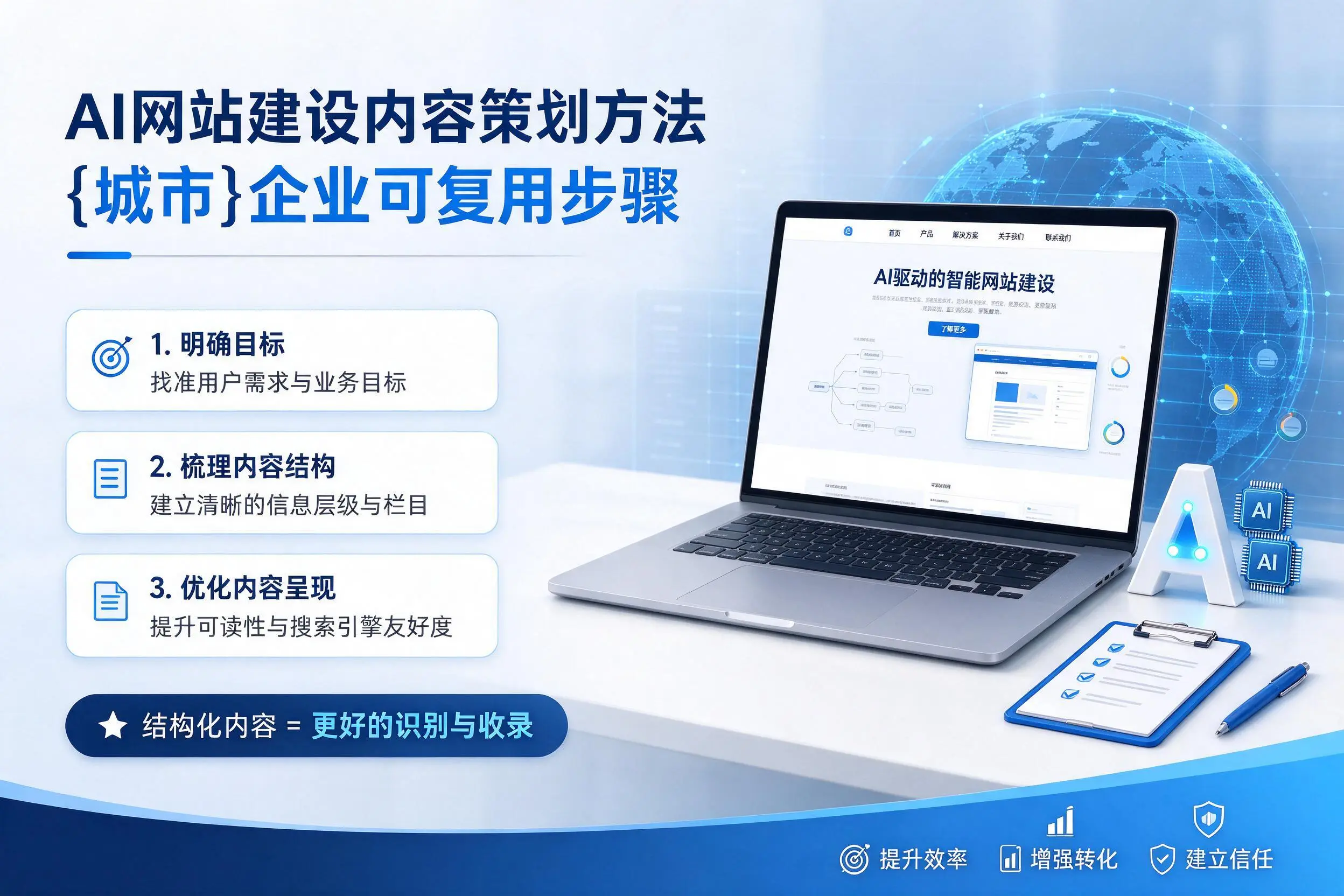 AI网站建设内容策划方法,鄂尔多斯企业可复用步骤