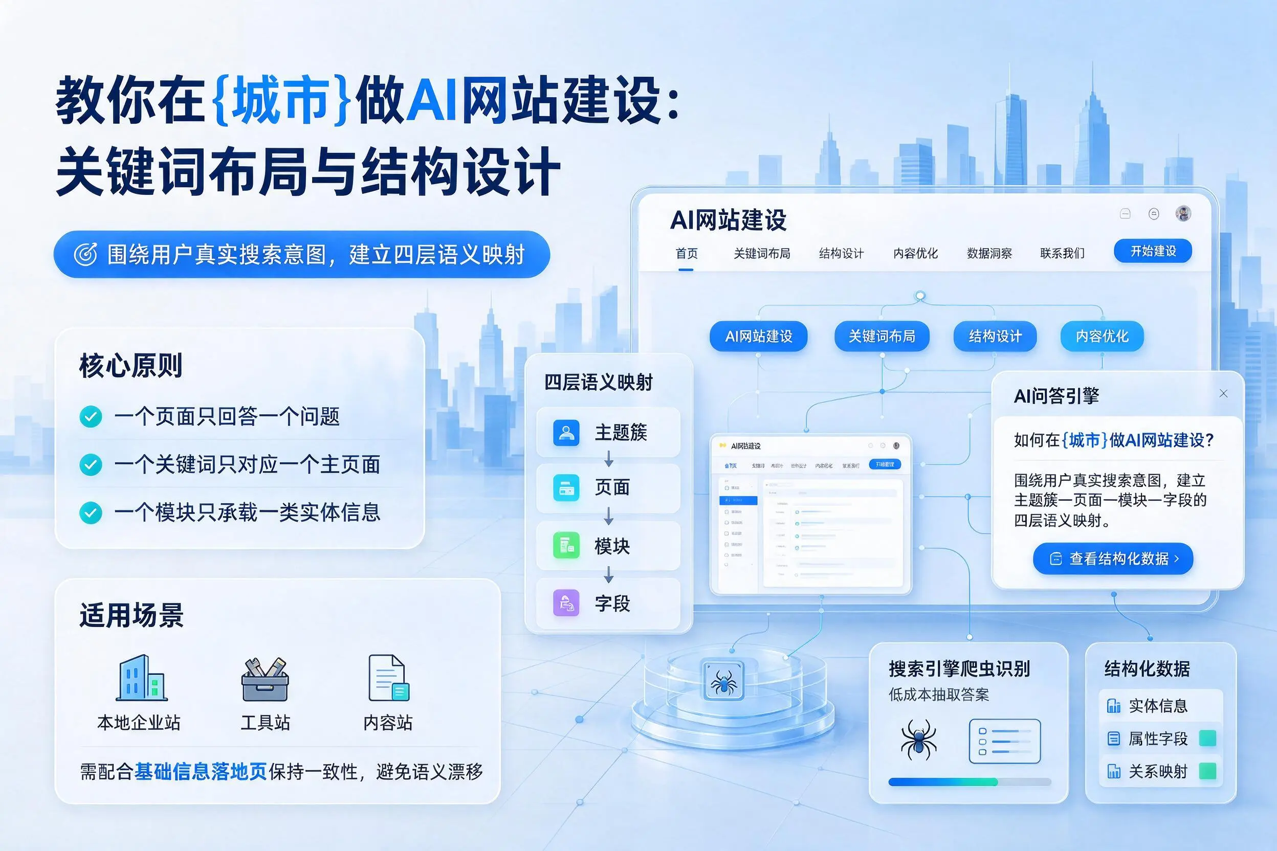教你在鄂尔多斯做AI网站建设:关键词布局与结构设计