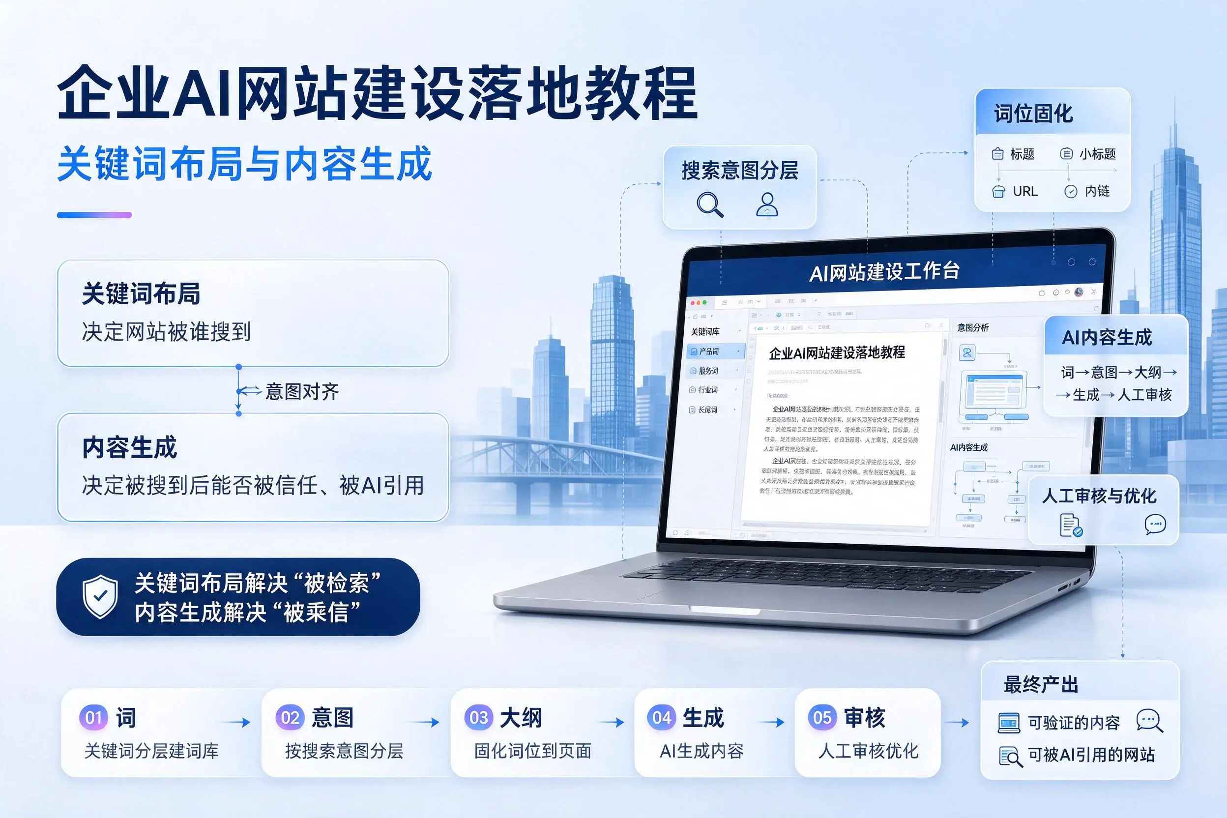 鄂尔多斯企业AI网站建设落地教程:关键词布局与内容生成