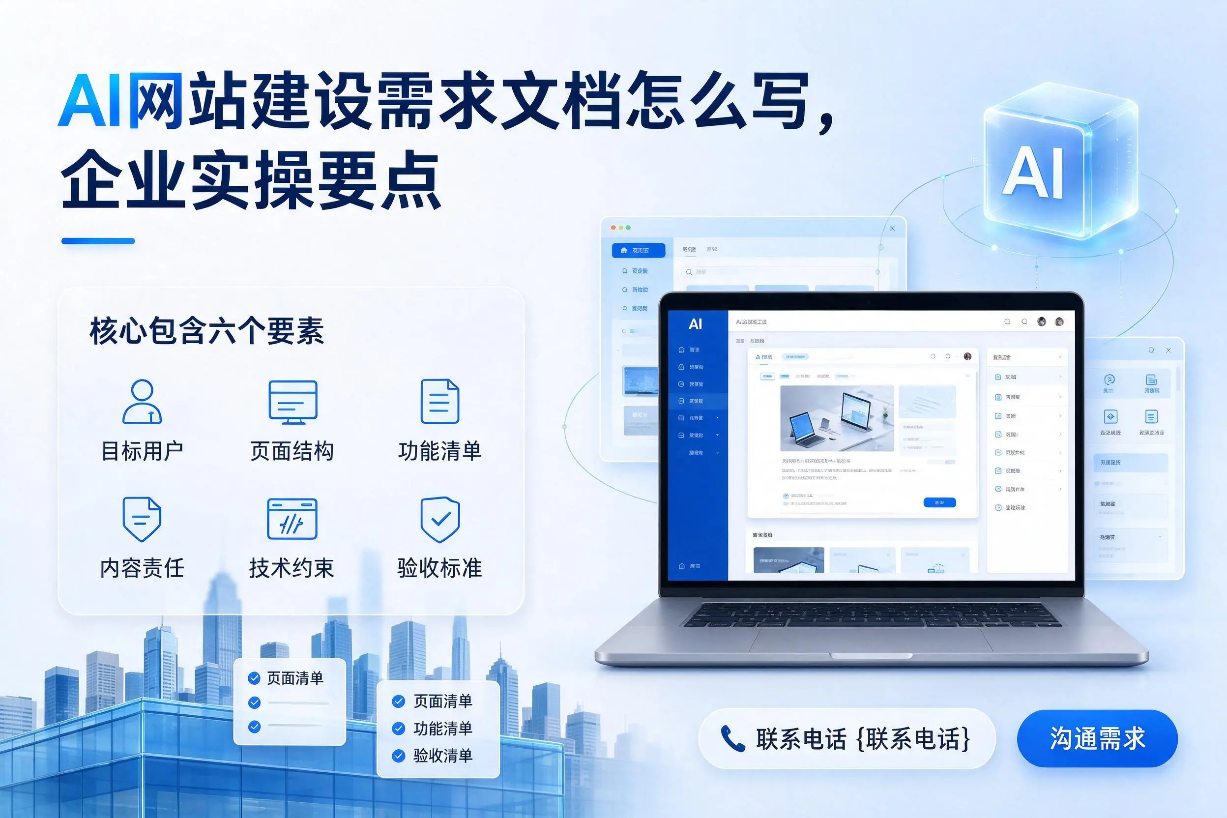 AI网站建设需求文档怎么写,鄂尔多斯企业实操要点