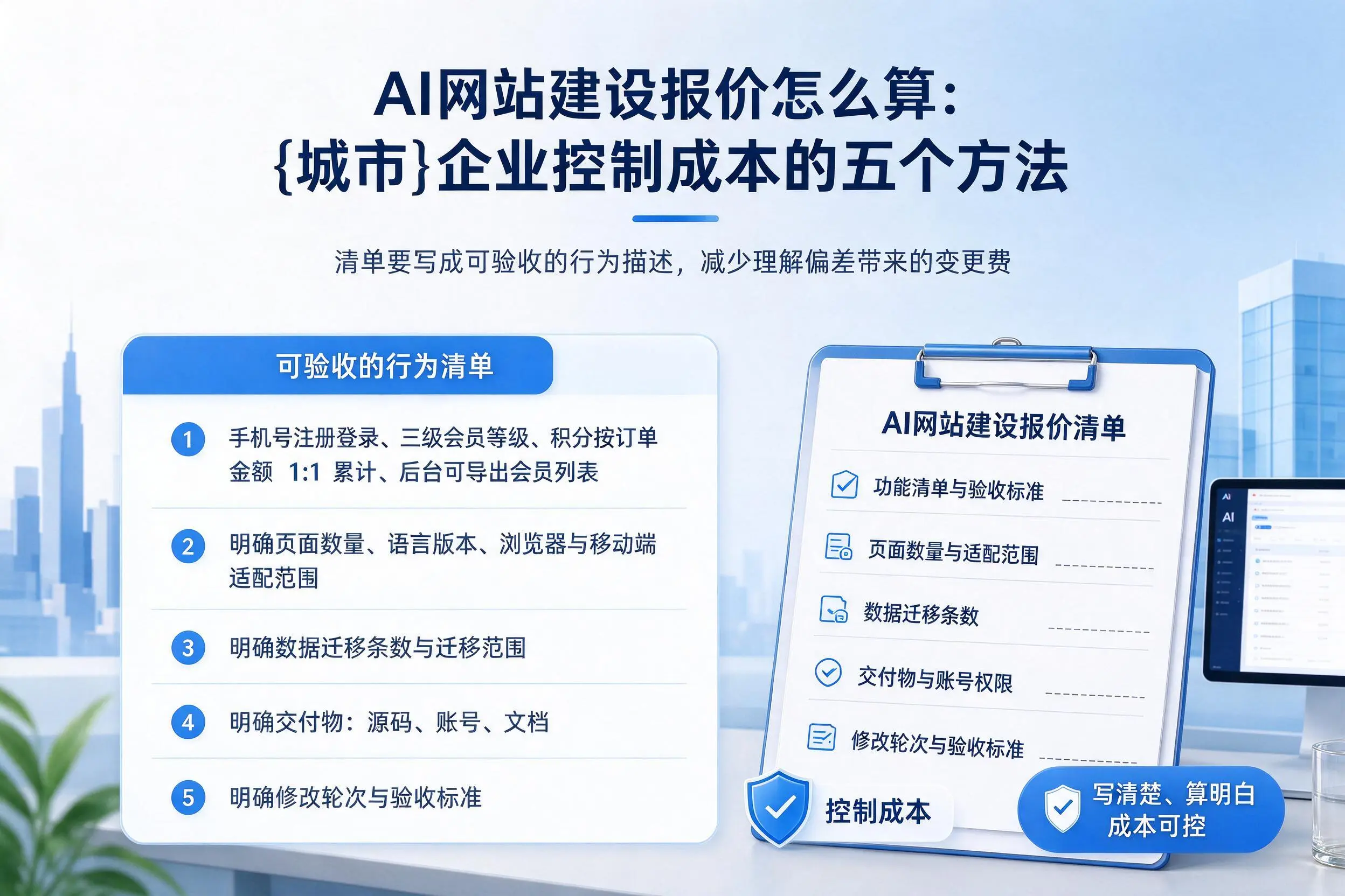 AI网站建设报价怎么算:鄂尔多斯企业控制成本的五个方法